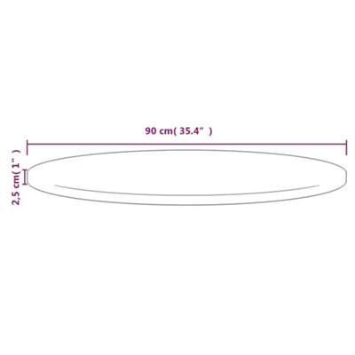Berkfield Table Top Radius 90x2.5 cm Solid Wood Pine
