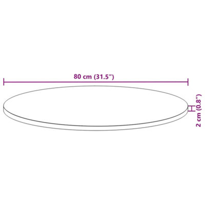 Berkfield Table Top Round size 80x2 cm Solid Wood Acacia