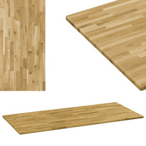 Berkfield Table Top Solid Oak Wood Rectangular 23 mm 140x60 cm