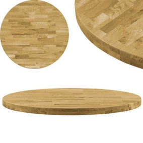 Berkfield Table Top Solid Oak Wood Round 44 mm 400 mm