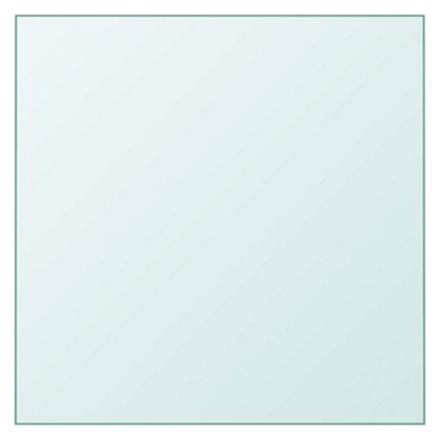 Berkfield Table Top Transparent 50x50 cm Tempered Glass