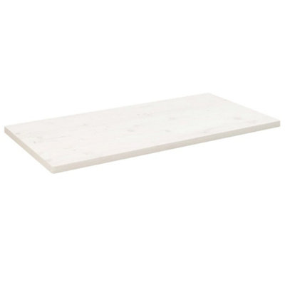 Berkfield Table Top White 110x55x2.5 cm Solid Wood Pine Rectangular