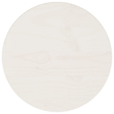 Berkfield Table Top White Radius 30x2.5 cm Solid Wood Pine
