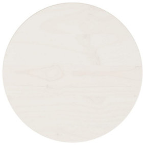Berkfield Table Top White Radius 30x2.5 cm Solid Wood Pine