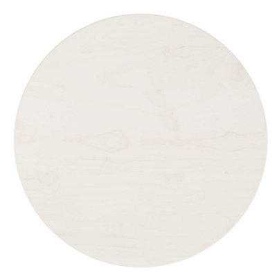 Berkfield Table Top White Radius 40x2.5 cm Solid Wood Pine