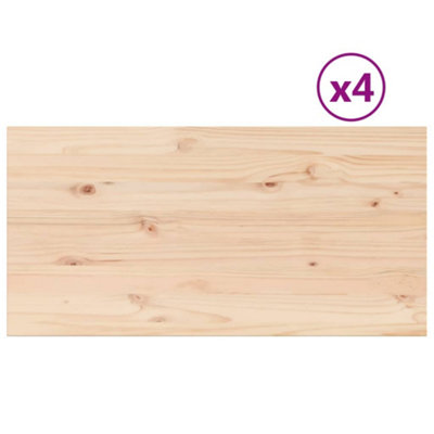 Berkfield Table Tops 4 pcs 100x50x2.5 cm Rectangular Solid Wood Pine