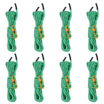 Berkfield Tent Guy Ropes with Spanners Reflective 8 pcs 4 m 4 mm