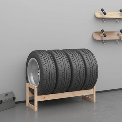 Berkfield Tire Rack 120x40x40 cm Solid Wood Pine
