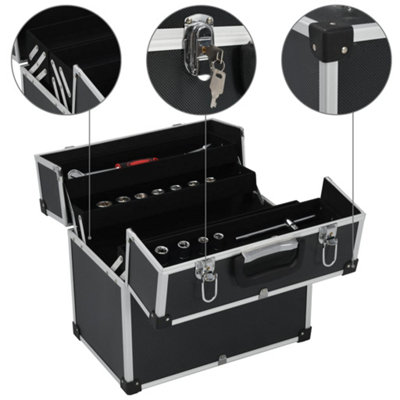 Berkfield Tool Case 38x22.5x34 cm Black Aluminum