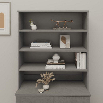 Berkfield Top for Highboard Light Grey 90x30x100 cm Solid Wood Pine