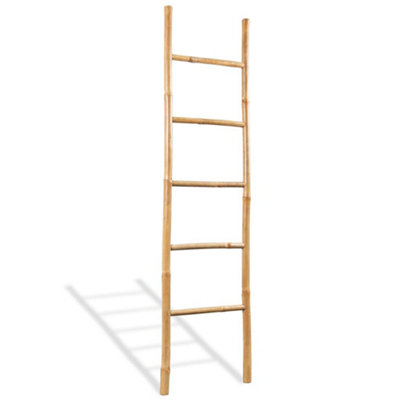Berkfield Towel Ladder with 5 Rungs Bamboo 150 cm Price Comparisons | Compare The Build
