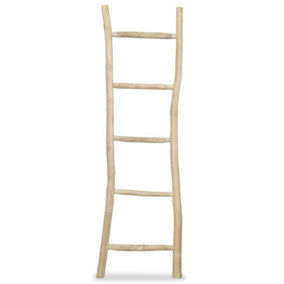 Berkfield Towel Ladder with 5 Rungs Teak 45x150 cm Natural
