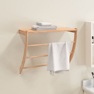Berkfield Towel Rack 60x25.5x49 cm Solid Wood Walnut Price Comparisons | Compare The Build