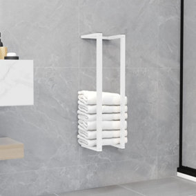 Berkfield Towel Rack White 12.5x12.5x60 cm Steel