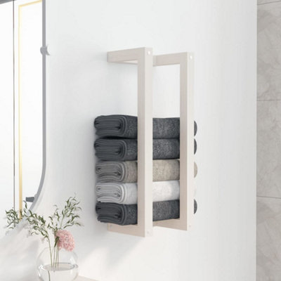 Berkfield Towel Rack White 23x18x60 cm Solid Wood Pine Price Comparisons | Compare The Build