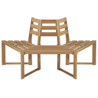 Berkfield Tree Bench Half-hexagonal 160 cm Solid Acacia Wood