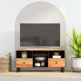 Berkfield TV Cabinet 100x33x46 cm Solid Wood Acacia and Engineered Wood