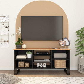 Berkfield TV Cabinet 100x33x46 cm Solid Wood Acacia&Engineered Wood