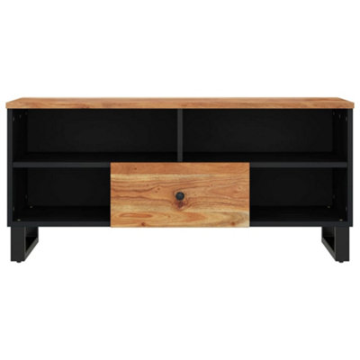 Berkfield TV Cabinet 100x33x46 cm Solid Wood Acacia&Engineered Wood