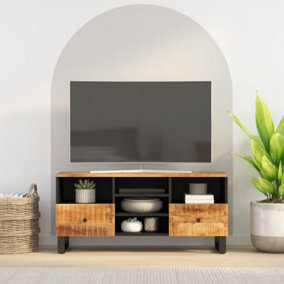 Berkfield TV Cabinet 100x33x46 cm Solid Wood Mango and Engineered Wood