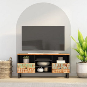 Berkfield TV Cabinet 100x33x46 cm Solid Wood Reclaimed and Engineered Wood