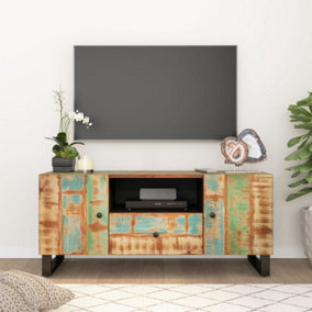 Berkfield TV Cabinet 105x33.5x46 cm Solid Wood Reclaimed&Engineered Wood