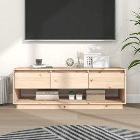 Berkfield TV Cabinet 110.5x34x40 cm Solid Wood Pine
