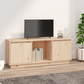 Berkfield TV Cabinet 110.5x35x44 cm Solid Wood Pine