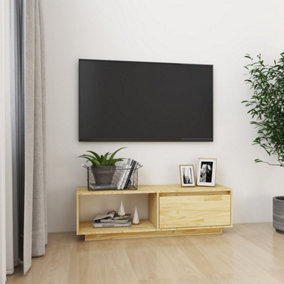 Berkfield TV Cabinet 110x30x33.5 cm Solid Pinewood