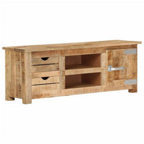Berkfield TV Cabinet 110x30x40 cm Rough Mango Wood