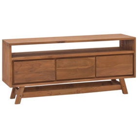Berkfield TV Cabinet 110x30x50 cm Solid Teak Wood