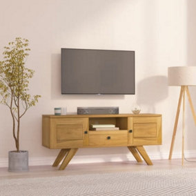 Berkfield TV Cabinet 110x30x50 cm Solid Wood Teak