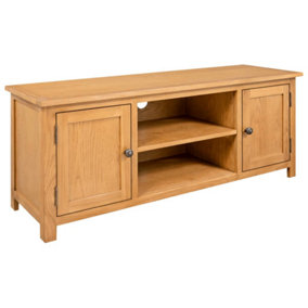 Berkfield TV Cabinet 110x35x44 cm Solid Oak Wood
