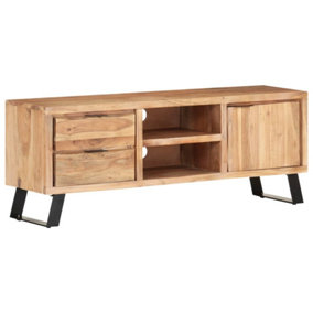 Berkfield TV Cabinet 120x30x42 cm Solid Acacia Wood with Live Edges