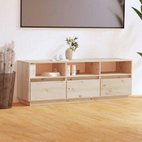 Berkfield TV Cabinet 140x37x50 cm Solid Wood Pine