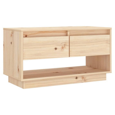 Berkfield TV Cabinet 74x34x40 cm Solid Wood Pine