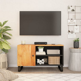 Berkfield TV Cabinet 80x33x46 cm Solid Wood Acacia&Engineered Wood