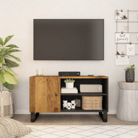 Berkfield TV Cabinet 80x33x46 cm Solid Wood Mango&Engineered Wood