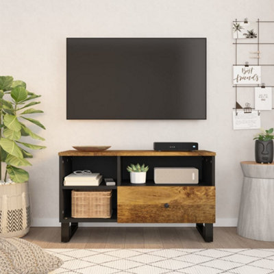 Berkfield TV Cabinet 80x33x46 cm Solid Wood Mango&Engineered Wood