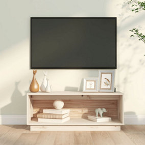 Berkfield TV Cabinet 90x35x35 cm Solid Wood Pine