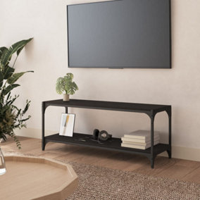 Berkfield TV Cabinet Black 100x33x41 cm Engineered Wood and Steel