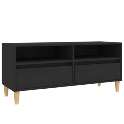 Berkfield TV Cabinet Black 100x34.5x44.5 cm Engineered Wood