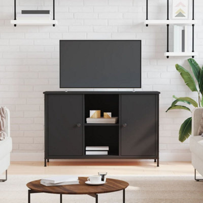 Berkfield TV Cabinet Black 100x35x65 cm Engineered Wood