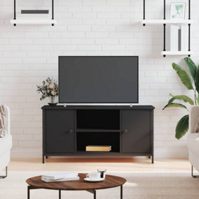Berkfield TV Cabinet Black 100x40x50 cm Engineered Wood