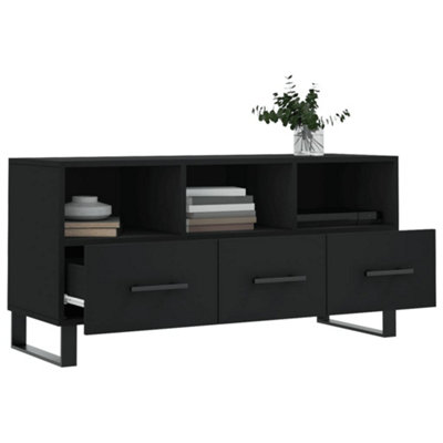 Berkfield TV Cabinet Black 102x36x50 cm Engineered Wood