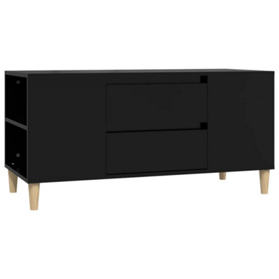 Berkfield TV Cabinet Black 102x44.5x50 cm Engineered Wood