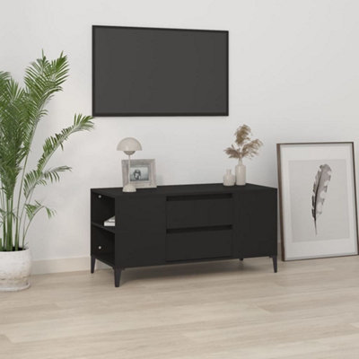 Berkfield TV Cabinet Black 102x44.5x50 cm Engineered Wood