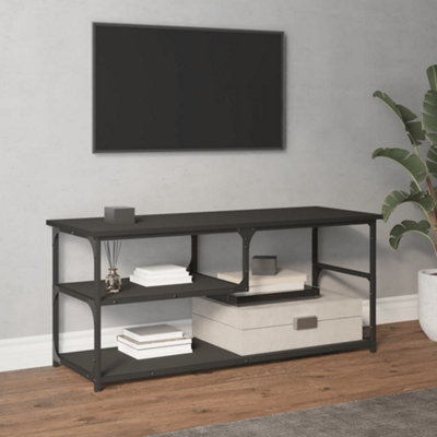 Berkfield TV Cabinet Black 103x38x46.5 cm Engineered Wood and Steel