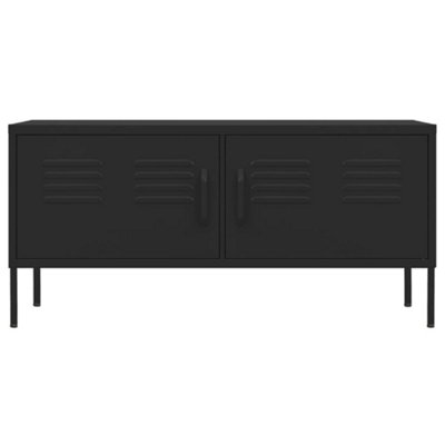 Berkfield TV Cabinet Black 105x35x50 cm Steel