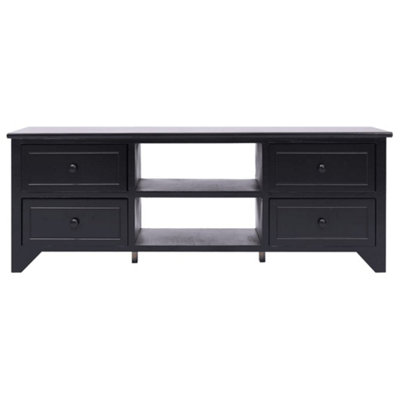 Berkfield TV Cabinet Black 108x30x40 cm Solid Paulownia Wood